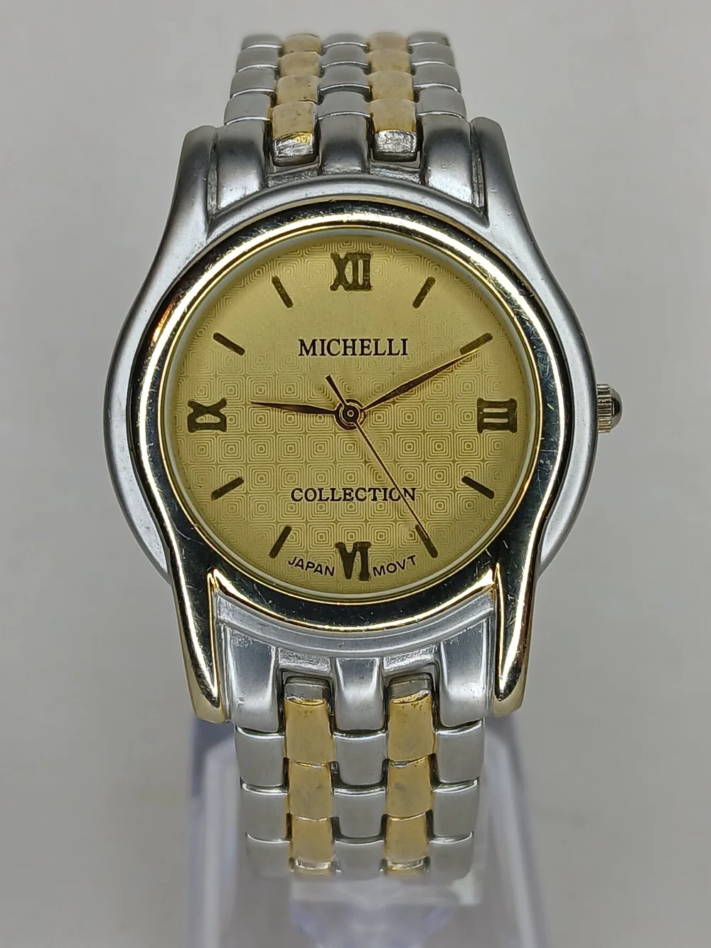 Michelli Collection Watch Two Tone Gold Dial Japan Movt Stainless Back Quartz
